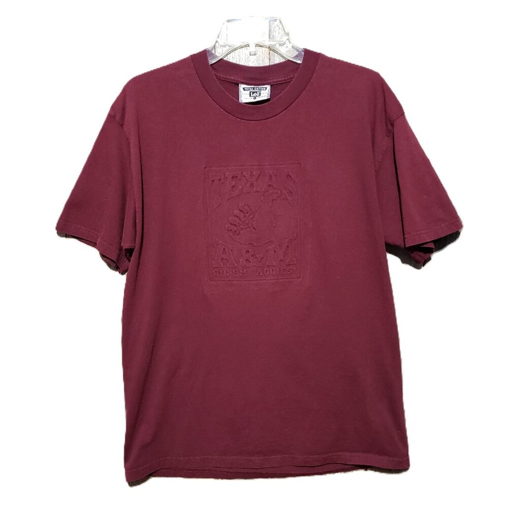 Lee L‎ Aggies Texas A&M Men's Tee Shirt TAMU Maroon Gig Em Short Sleeve